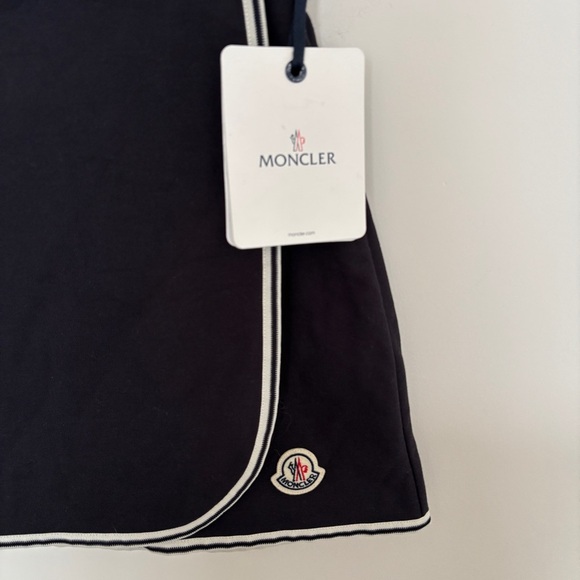 MONCLER Wraparound Mini Skirt logo-patch wrap tennis skirt Small S New NWT - Picture 14 of 15